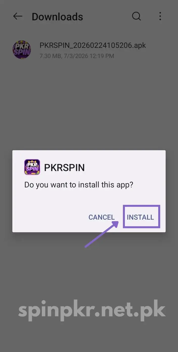 Tap Install button